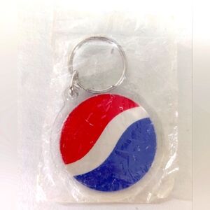 Vintage Pepsi Red and Blue Logo Keychain